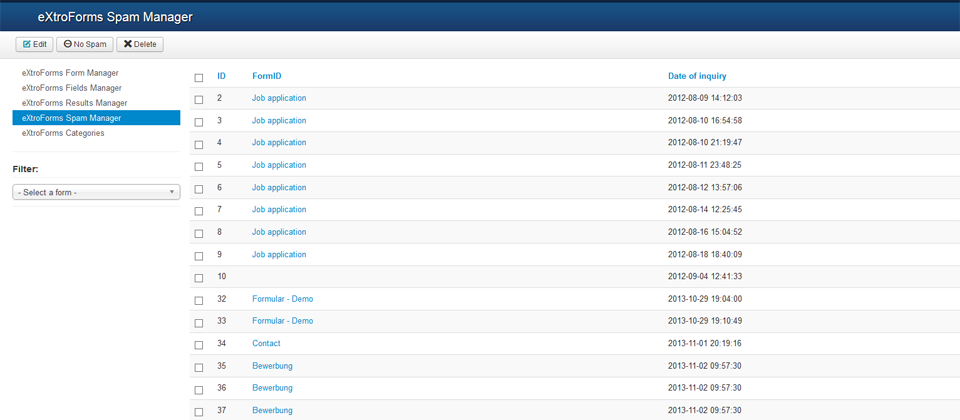 eXtroForms - spam list extro-forms-04
